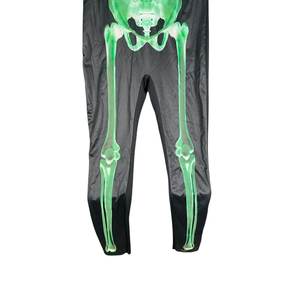 Kids Halloween‎ Costume Girl Extra Large Skeleton Jumpsuit Black Green XL